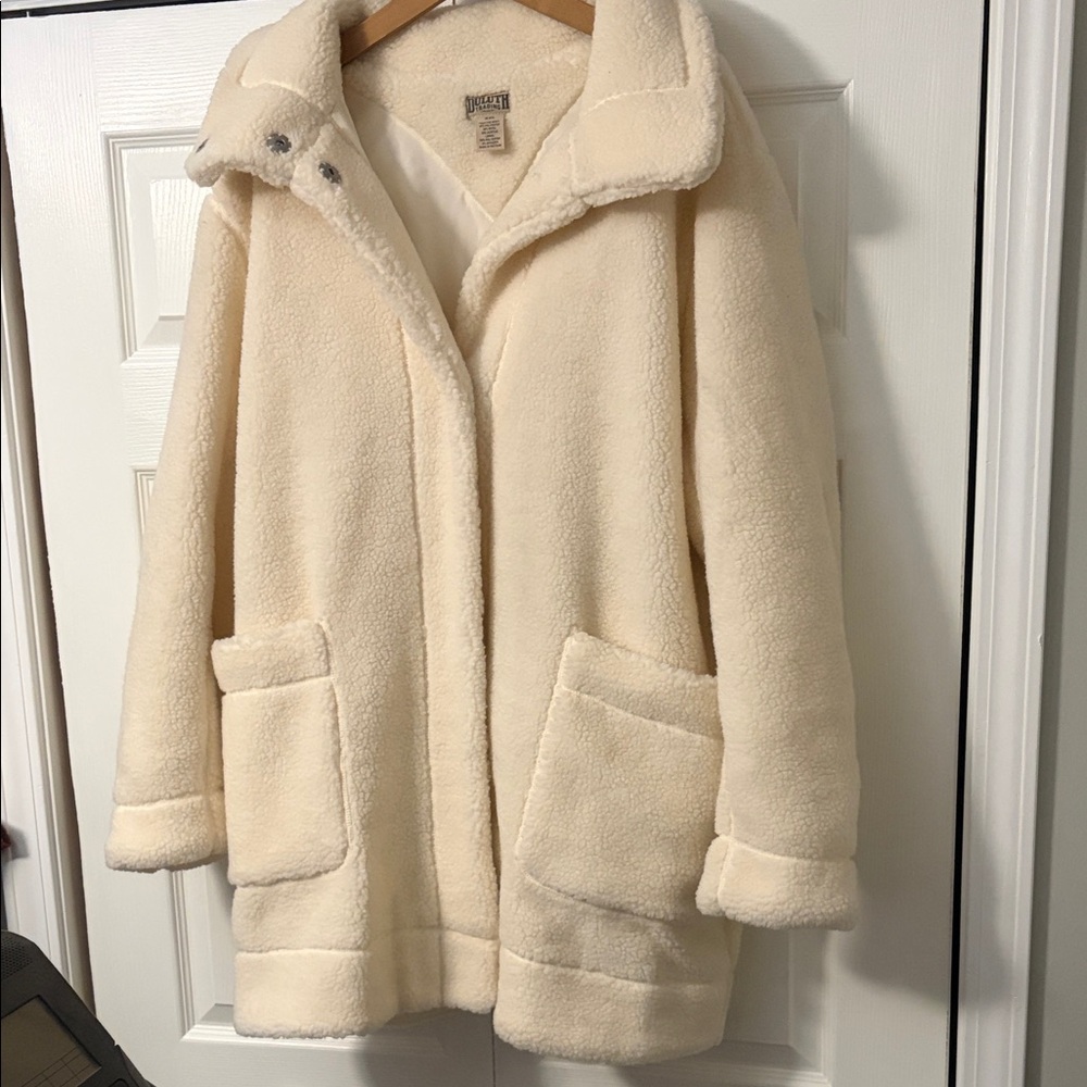 Duluth Trading Co Cream Teddy Jacket